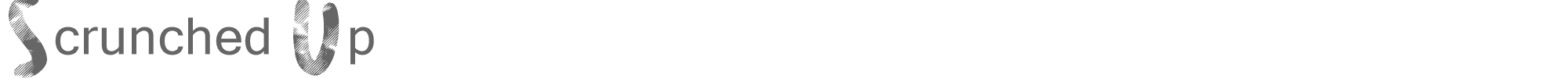 Sample characters Scrunched Up Font